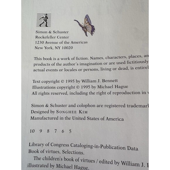 Children's Book of Virtues by William J. Bennett (1995, Hardcover) - Picture 6 of 10